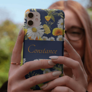 Capa Para iPhone 11 Pro Padrão bonito de camomila e papagaios personaliza