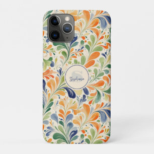 Capa Para iPhone 11 Pro Padrão Colorido De Folha De Paisley Inspirado Na V