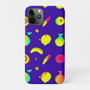 Capa Para iPhone 11 Pro Padrão Colorido de Fruta de Neon Tropical