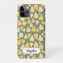 Padrão contínuo de pera amarela personalizável