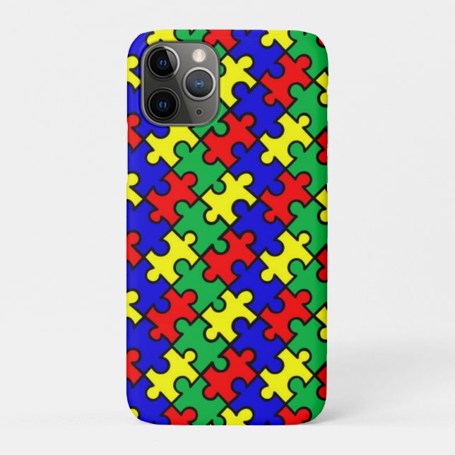 Capa Para iPhone 11 Pro Padrão contínuo de quebra-cabeça (Verso)