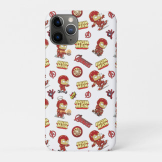 Capa Para iPhone 11 Pro Padrão contínuo do bobo Chibi Homem de Ferro - Sup
