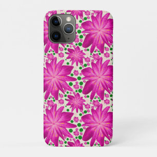 Capa Para iPhone 11 Pro Padrão contínuo floral rosa quente