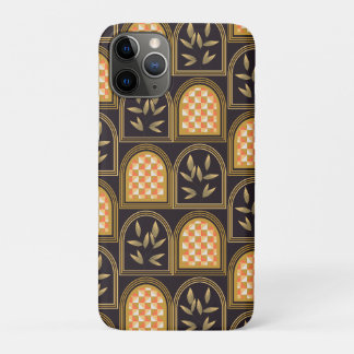 Capa Para iPhone 11 Pro Padrão contínuo geométrico floral art déco de luxo