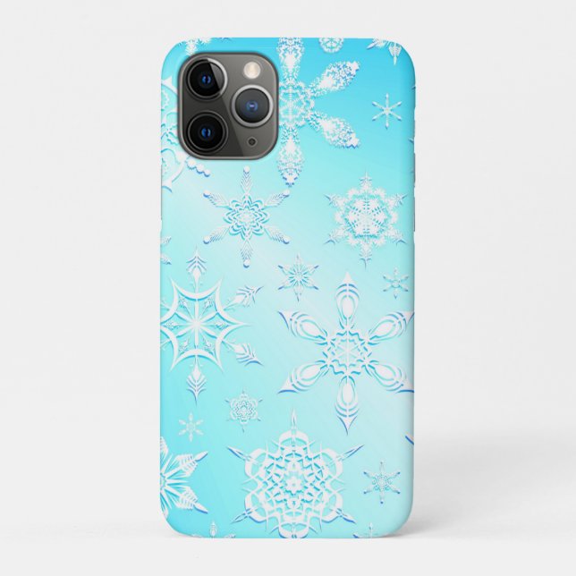 Capa Para iPhone 11 Pro Padrão Crystal Snowflakes (Verso)