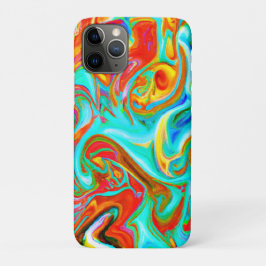 Capa Para iPhone 11 Pro Padrão de Abstrações Coloridas Expressivas