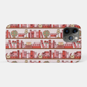 Capa Para iPhone 11 Pro Padrão de Amante de Livro Desenhado à Mão 