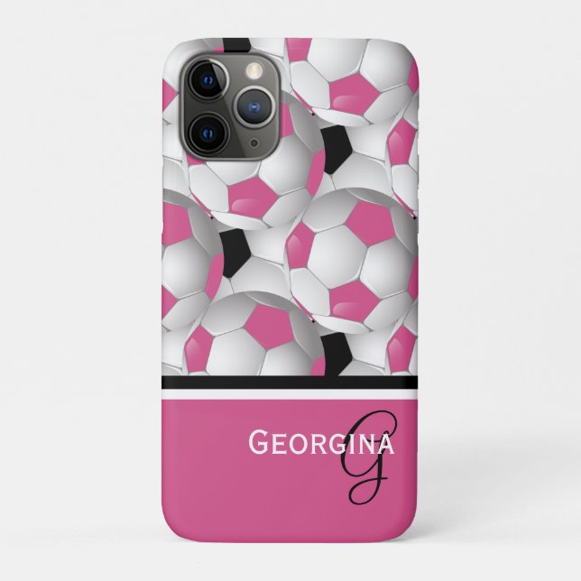 Capa Para iPhone 11 Pro Padrão de bola preto monograma (Verso)