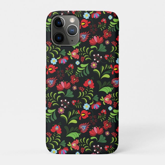 Capa Para iPhone 11 Pro Padrão de Bordado Húngaro Matyo (Verso)