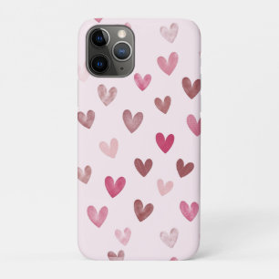 Capa Para iPhone 11 Pro Padrão de Coração Rosa Fofo – Design Romântico e E