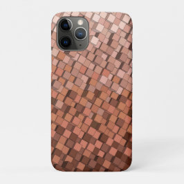Capa Para iPhone 11 Pro Padrão de Cubo 3D Trendy Mocha Mousse