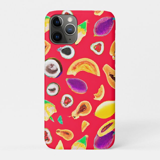 Capa Para iPhone 11 Pro Padrão de Delícia de Fruta Vibrante (Verso)