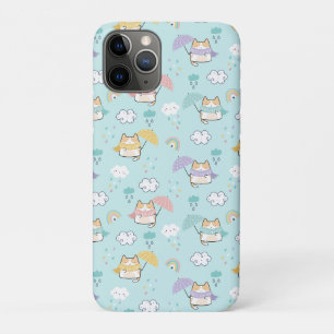 Capa Para iPhone 11 Pro Padrão de Dia Chuvoso Bonito