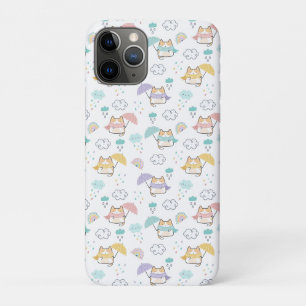 Capa Para iPhone 11 Pro Padrão de Dia de Chuva Doce