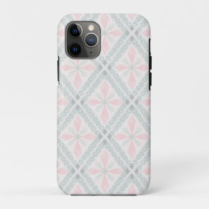 Capa Para iPhone 11 Pro Padrão de diamante pastel verde e rosa