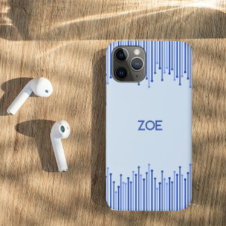 Capa Para iPhone 11 Pro Padrão de faixa moderna em azul pálido