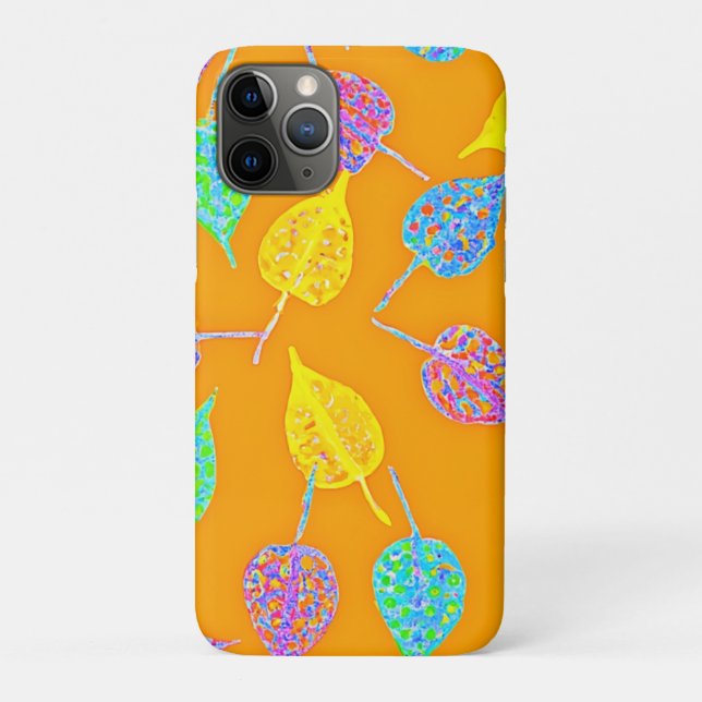 Capa Para iPhone 11 Pro Padrão de Folha Retro (Verso)