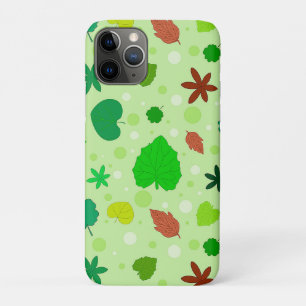 Capa Para iPhone 11 Pro Padrão de Folhas com Diversas Formas e Cores