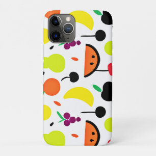Capa Para iPhone 11 Pro Padrão de Frutas Neon Brilho Tropical