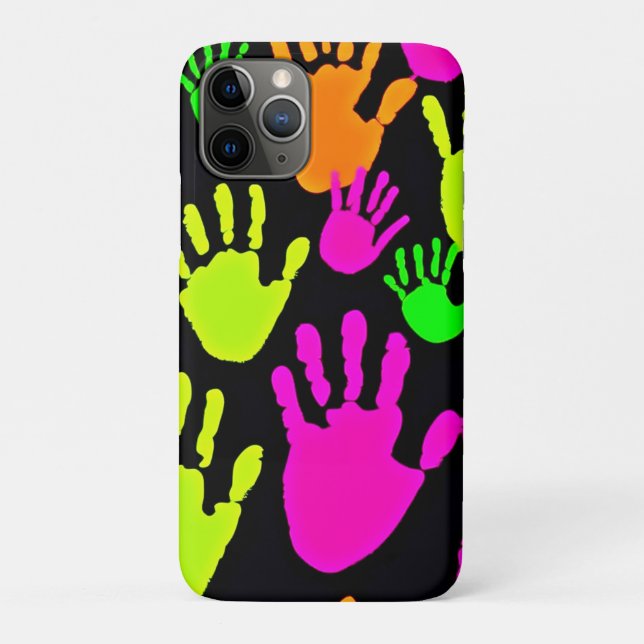 Capa Para iPhone 11 Pro Padrão de Grafite de impressão manual neon (Verso)