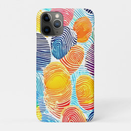 Capa Para iPhone 11 Pro Padrão de impressão digital colorido