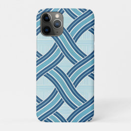 Capa Para iPhone 11 Pro Padrão de Linhas Azuis