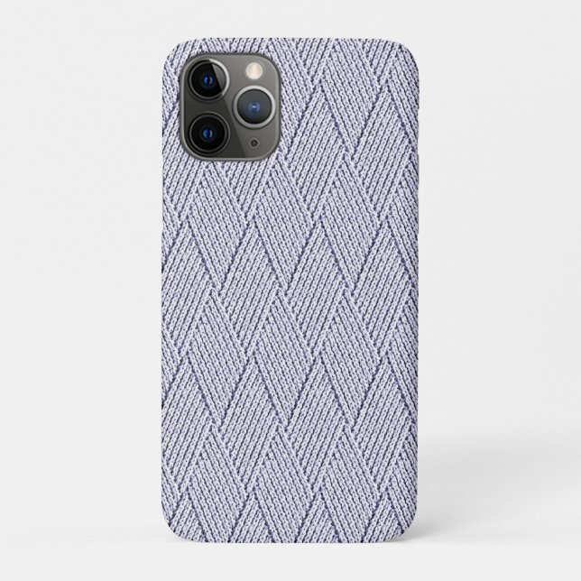 Capa Para iPhone 11 Pro Padrão de Malha com Diamante Falso Cinza Prata (Verso)