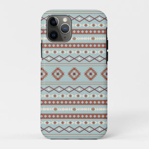 Capa Para iPhone 11 Pro Padrão de Motivo Misto Asteca Enferrujado Azul Cre