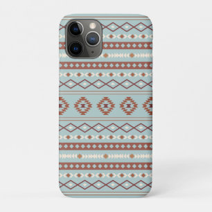 Capa Para iPhone 11 Pro Padrão de Motivo Misto Asteca Enferrujado Azul Cre