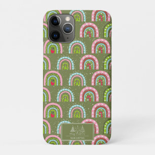 Capa Para iPhone 11 Pro Padrão de Natal Clássico - Arco-Íris Colorido