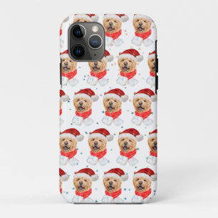 Capa Para iPhone 11 Pro Padrão de Natal de Cachorro Chow Chow Fofo