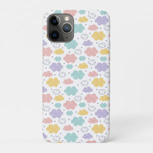 Capa Para iPhone 11 Pro Padrão de Nuvem do Pastel Kawaii