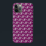 Capa Para iPhone 11 Pro Padrão de onda chinês - branco em berinjela roxa<br><div class="desc">Moderno assume um padrão tradicional de onda chinesa com um aspecto 3 d elevado - branco sobre um fundo roxo de beringela / beringela</div>