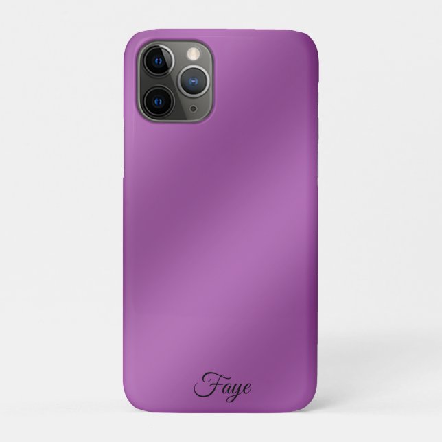 Capa Para iPhone 11 Pro Padrão de onda de gradiente roxo simples moderno (Verso)