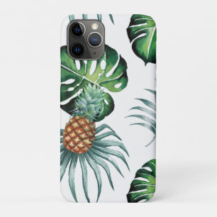 Capa Para iPhone 11 Pro Padrão de Palmeira da Selva Tropical de Aquarela d