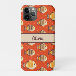 Capa Para iPhone 11 Pro Padrão de Peixe Tropical Moderno