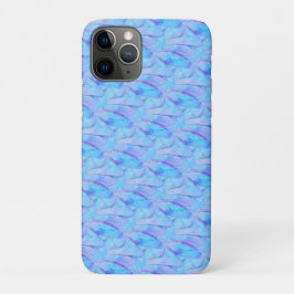 Capa Para iPhone 11 Pro Padrão de Pétala de Flor Pintado em Azul Cerúleo C