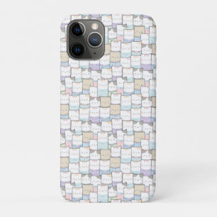 Capa Para iPhone 11 Pro Padrão de rosto de Kitten Doodle