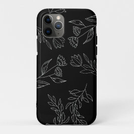Capa Para iPhone 11 Pro Padrão de silhueta de flores