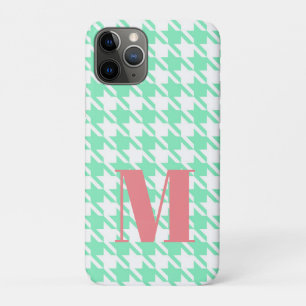 Capa Para iPhone 11 Pro Padrão de som da Pepita Branca do Monograma