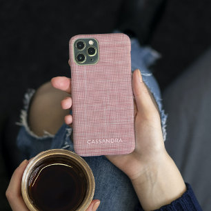 Capa Para iPhone 11 Pro Padrão de textura rosa do Rosa pino de poeira empo