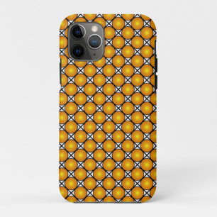 Capa Para iPhone 11 Pro Padrão de trava branca preta dos pontos do Ouro lu