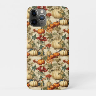 Capa Para iPhone 11 Pro Padrão de Vintage de Ação de Graças Floral (10)