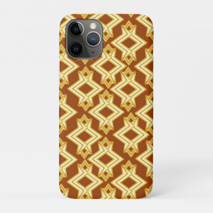 Capa Para iPhone 11 Pro Padrão de Wallpaper Art Deco, Ouro Brown