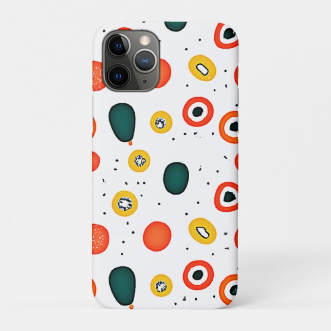 Capa Para iPhone 11 Pro Padrão do Círculo Ponto Reprodutivo (Verso)