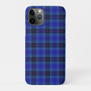 Capa Para iPhone 11 Pro Padrão do Tartan da Xadrez do Marinho da feliz