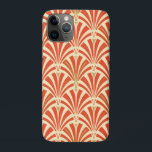Capa Para iPhone 11 Pro Padrão do ventilador Art Deco - laranja de mandari<br><div class="desc">Reprodução digital de um papel de parede clássico,  Art Deco,  padrão de ventoinha - laranja de mandarina profunda em laranja claro,  cor de xerez,  embelezado com ouro</div>