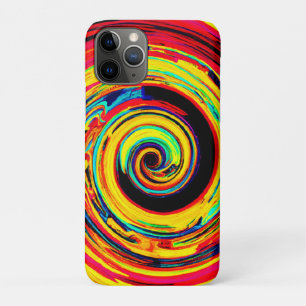 Capa Para iPhone 11 Pro Padrão Espiral Colorido Brilhante