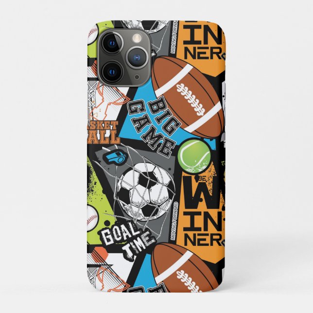 Capa Para iPhone 11 Pro Padrão Esportivo Com Bolas (Verso)