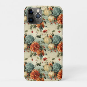 Capa Para iPhone 11 Pro Padrão Floral Vintage de Ação de Graças